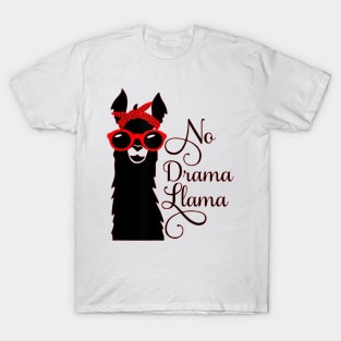 No Drama Llama T Shirt Cute Lama Sunglasses T-Shirt